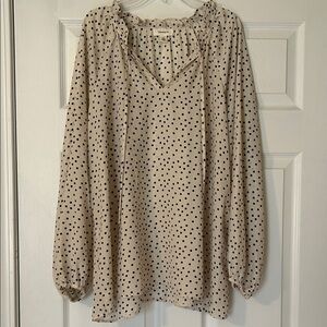 Polka Dot Cream Blouse